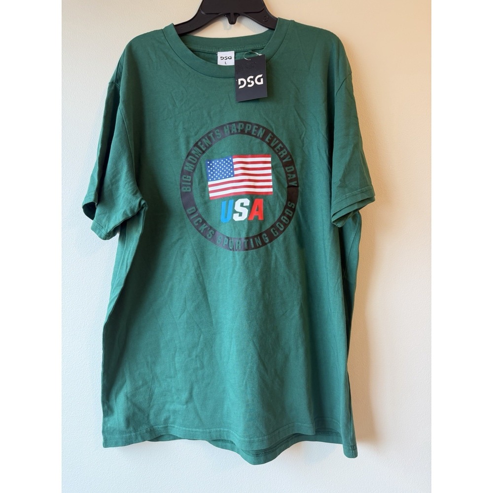 DSG Dick's Sporting Goods Green USA Olympic Tee Shirt Size Large NWT $30